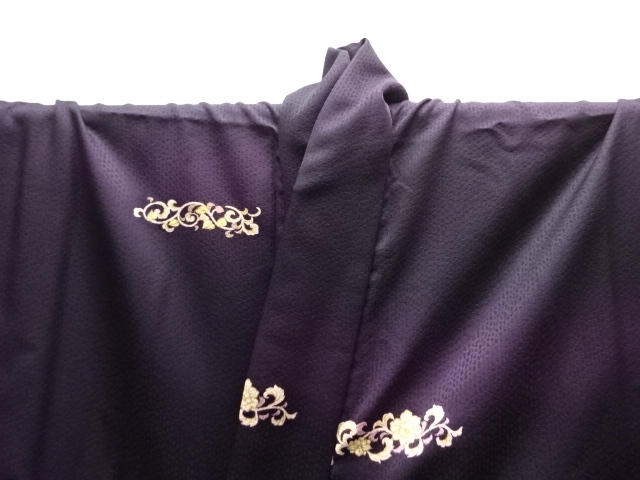  花唐草模様暈し小紋着物